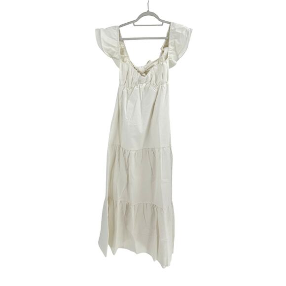 The Frolic Cream Frill Detail Tie Back Tiered Maxi Dress UK 10 | US Size 6 - Picture 5 of 11